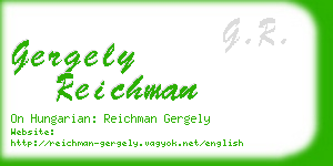 gergely reichman business card